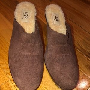 UGG Suede Women Clogs Shearling Lined
